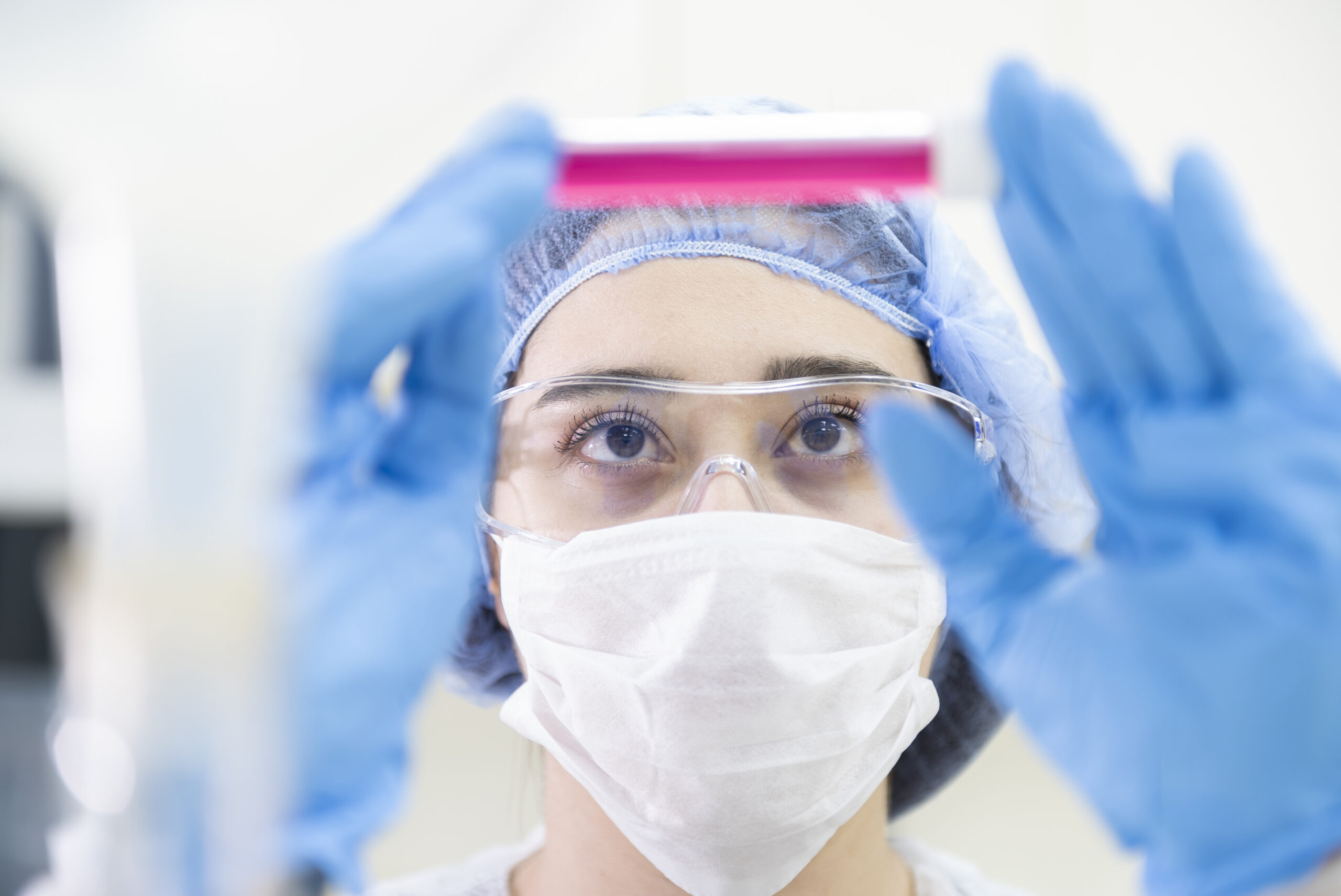 A health researcher at work in a laboratory